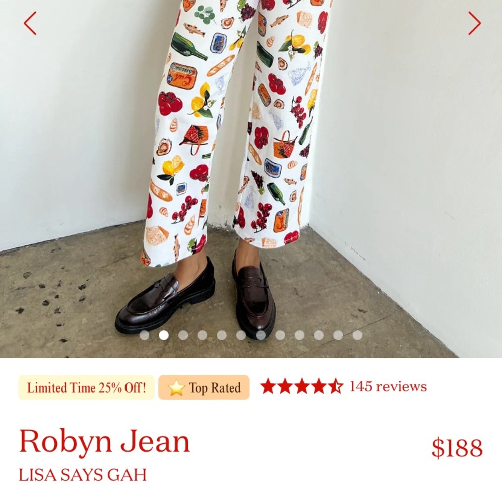 Lisa Says Gah- Robyn Jean!! Size 16 (fits a loose medium; Waist 17.5 in across)